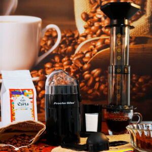 Kit Aeropress con Molino Eléctrico más café regional en grano