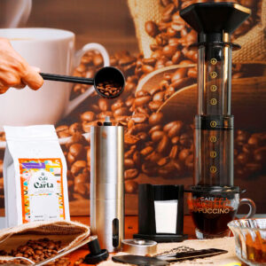Kit Aeropress con Molino Manual más café regional en grano
