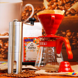 Kit V-60 4 tazas con Molino Manual más café regional en grano